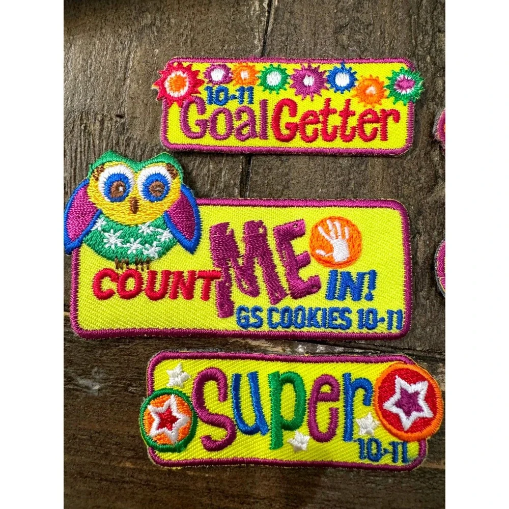 Girl Scouts GS Cookies 2010 Count Me In Patch Lot Goal Getter Volunteer Owls
